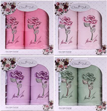 Набор полотенец "Cotton Delux" 2 пр. Rose (50*90,70*140) в коробке  махровый